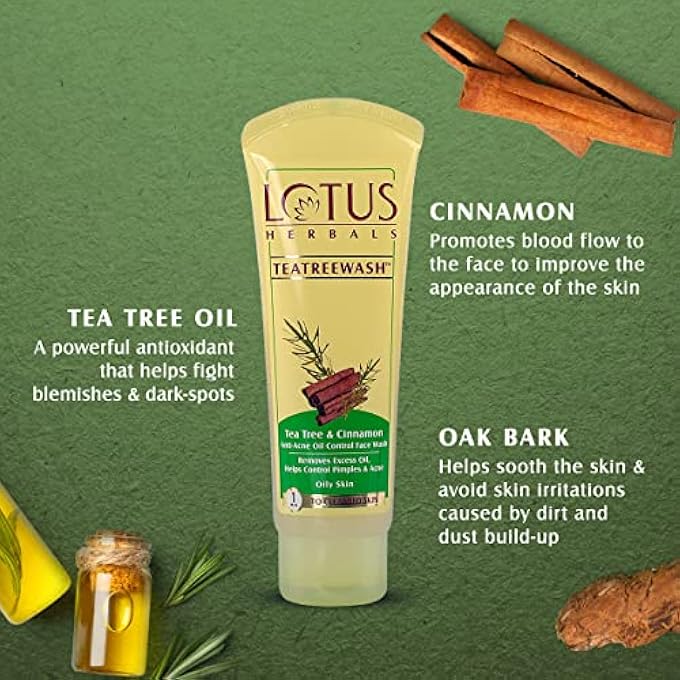 Lotus TEATREEWASH TEA TREE AND CINNAMON FACE WASH 120 G - Image 2